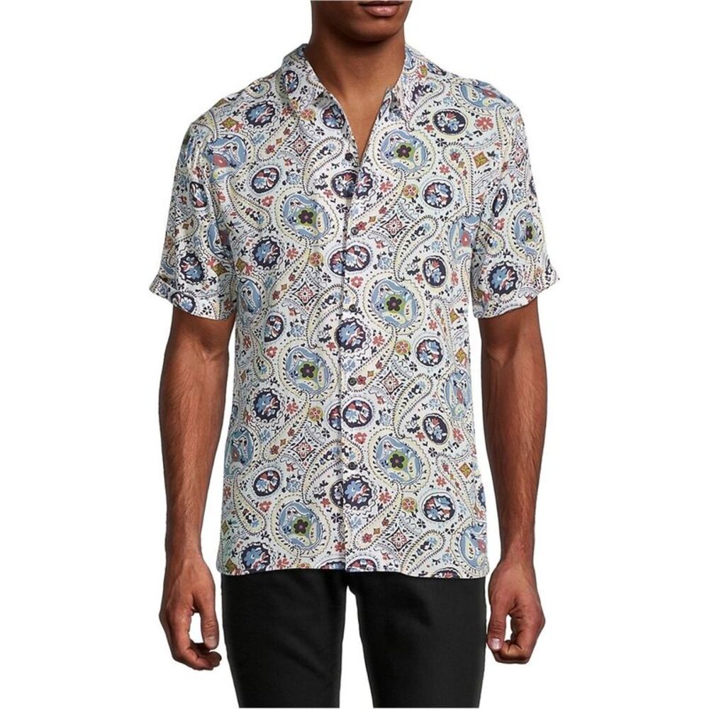 Elevenparis Mens Paisley Button Up Shirt, NWT